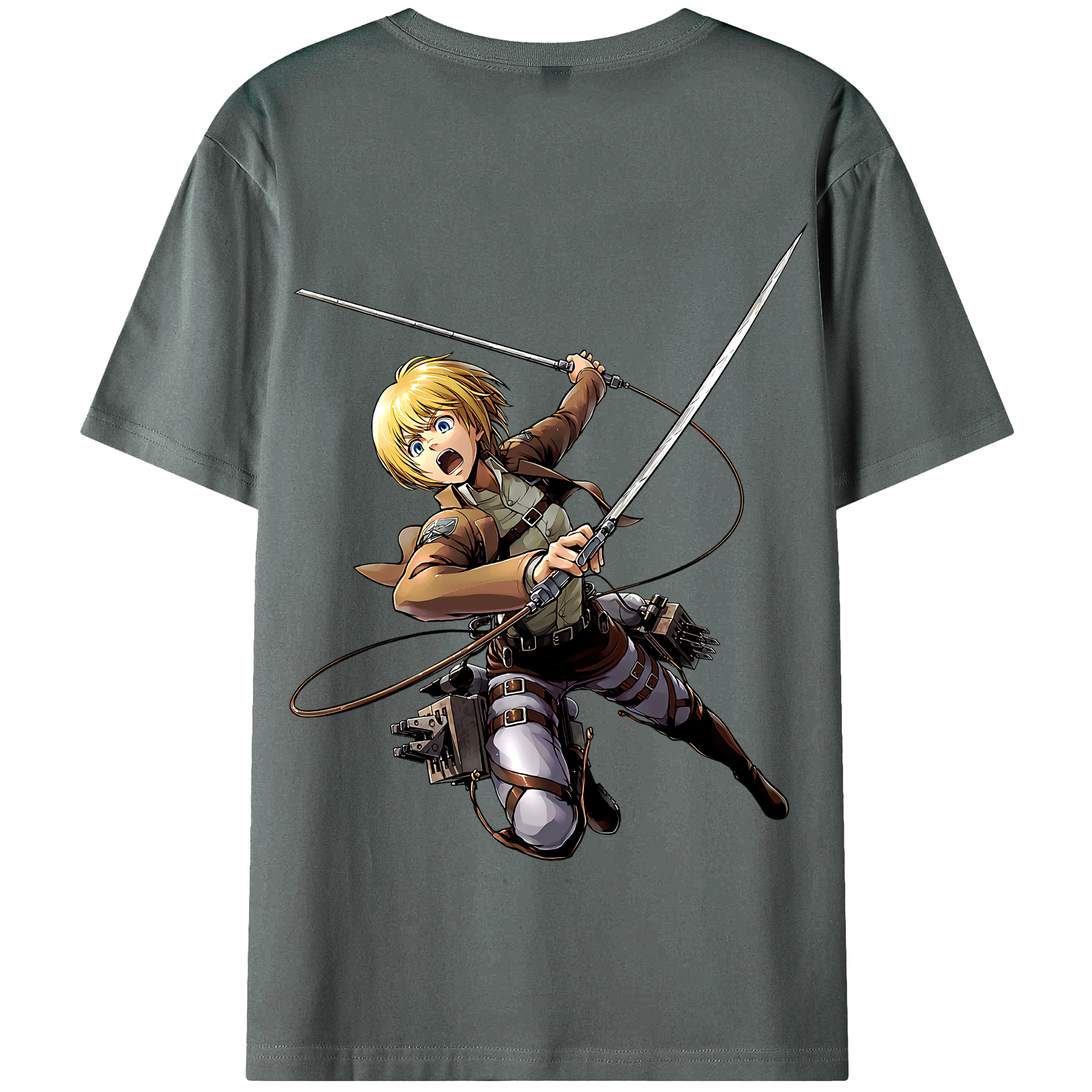 （画像用） 進撃の巨人 アルミン·アルレルト Attack on Titan Armin Arlert 綿100％半袖Tシャツ（背面プリント）
